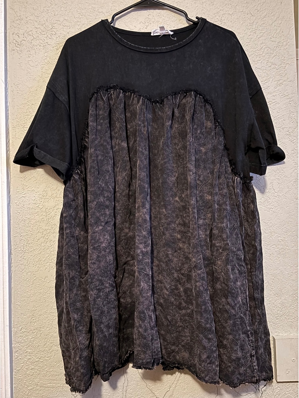 Sewn + Seen Black and Charcoal Two-Tone Textured Dress, Size M